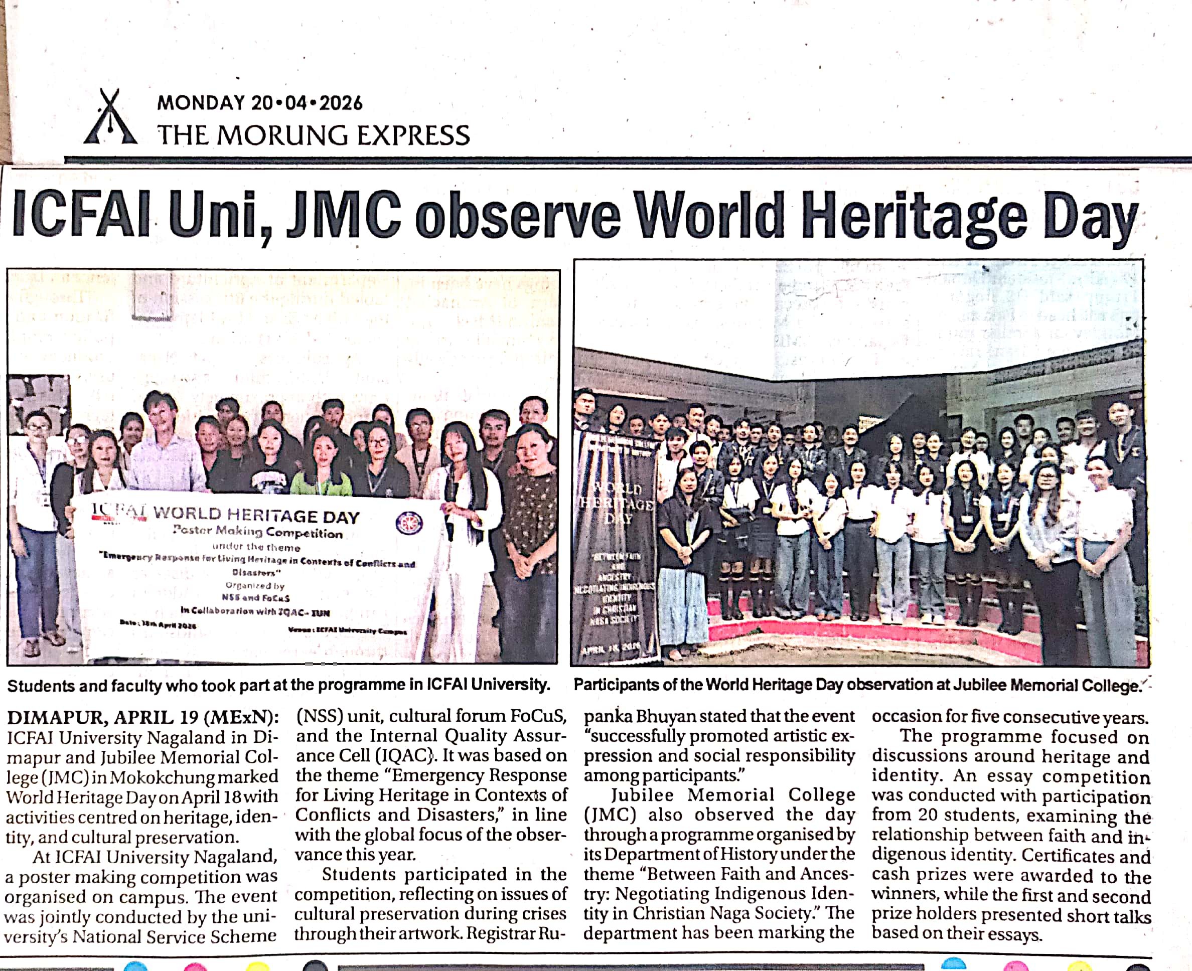 ICFAI University observe World Heritage Day