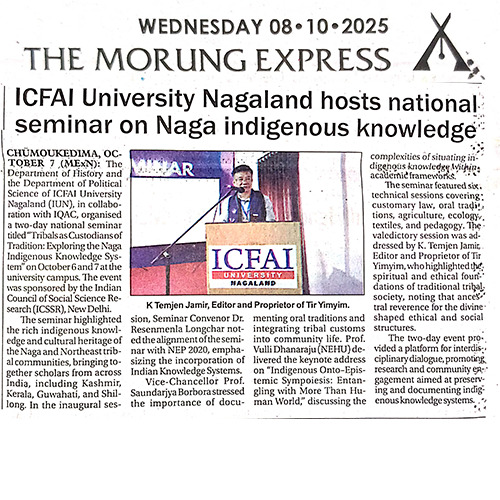 ICFAI University Nagaland hosts National Seminar on Naga indigenous knowledge